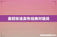 秦腔张连卖布经典对唱词