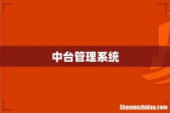 中台管理系统
