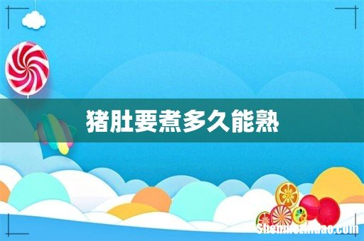 猪肚要煮多久能熟