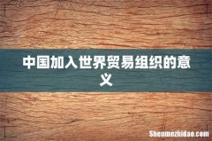 中国加入世界贸易组织的意义