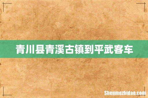 青川县青溪古镇到平武客车