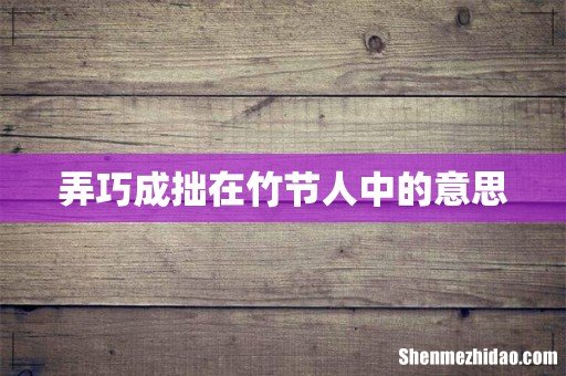 弄巧成拙在竹节人中的意思