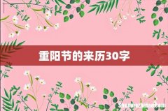 重阳节的来历30字