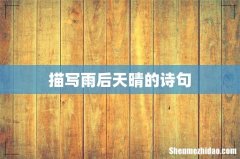 描写雨后天晴的诗句