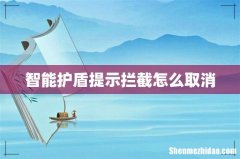 智能护盾提示拦截怎么取消