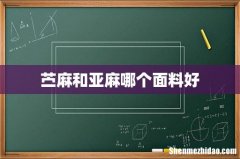 苎麻和亚麻哪个面料好