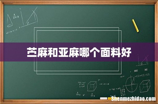 苎麻和亚麻哪个面料好