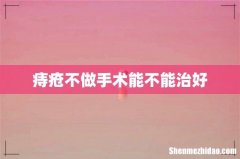 痔疮不做手术能不能治好