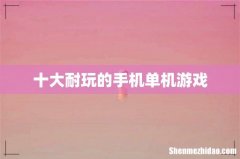 十大耐玩的手机单机游戏