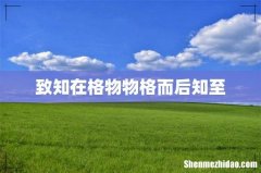 致知在格物物格而后知至