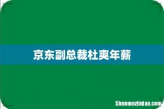 京东副总裁杜爽年薪