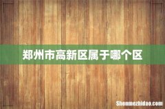 郑州市高新区属于哪个区