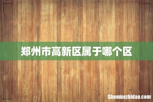 郑州市高新区属于哪个区