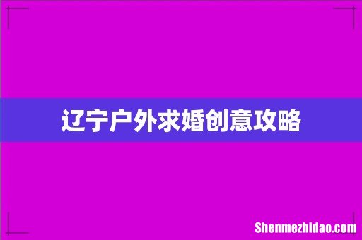 辽宁户外求婚创意攻略
