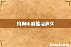 狗狗甲减能活多久