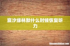 宸汐缘林默什么时候恢复听力