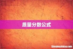 质量分数公式