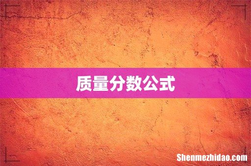 质量分数公式