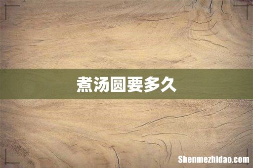 煮汤圆要多久