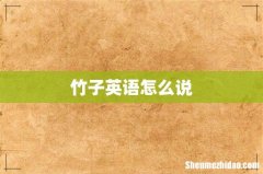 竹子英语怎么说