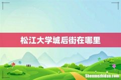 松江大学城后街在哪里