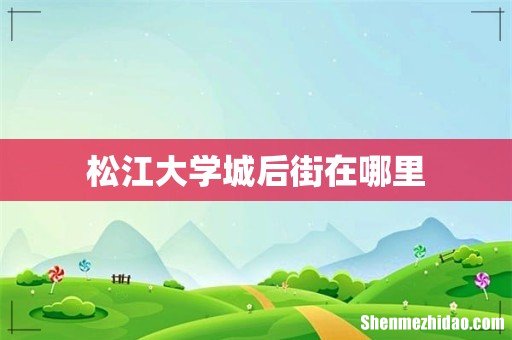松江大学城后街在哪里