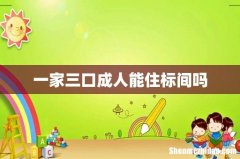 一家三口成人能住标间吗
