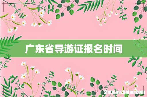 广东省导游证报名时间