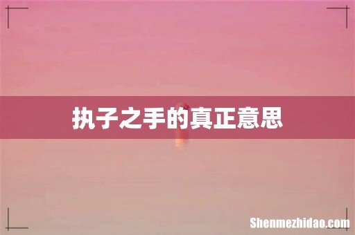 执子之手的真正意思