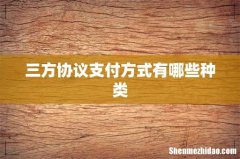 三方协议支付方式有哪些种类