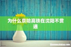 为什么京哈高铁在沈阳不贯通