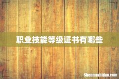 职业技能等级证书有哪些