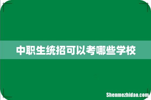 中职生统招可以考哪些学校