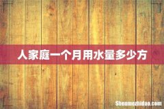 人家庭一个月用水量多少方