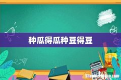 种瓜得瓜种豆得豆