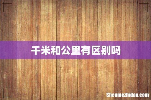 千米和公里有区别吗