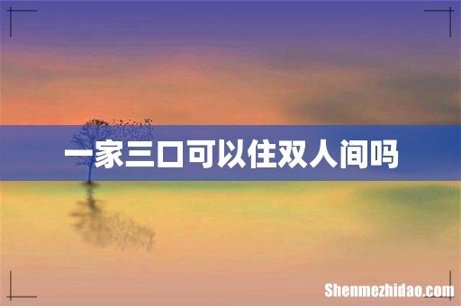 一家三口可以住双人间吗