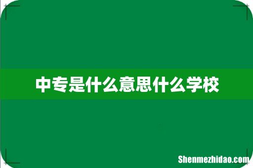 中专是什么意思什么学校