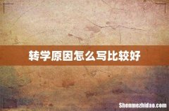 转学原因怎么写比较好