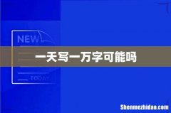一天写一万字可能吗