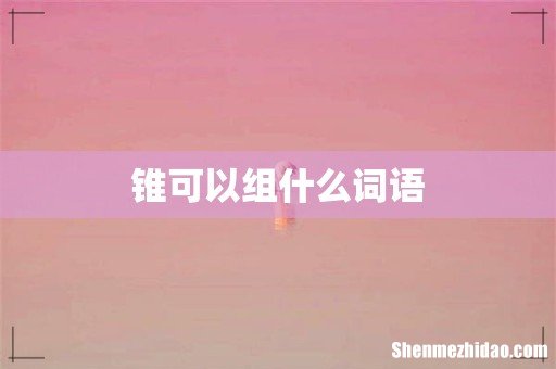 锥可以组什么词语