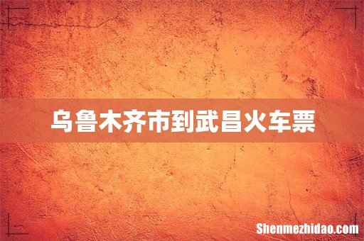 乌鲁木齐市到武昌火车票