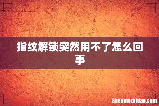 指纹解锁突然用不了怎么回事