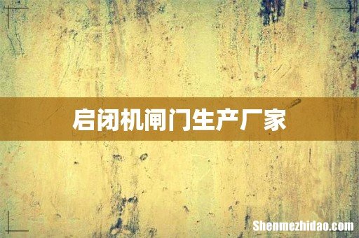 启闭机闸门生产厂家