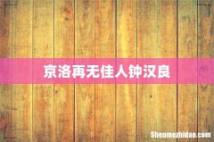 京洛再无佳人钟汉良