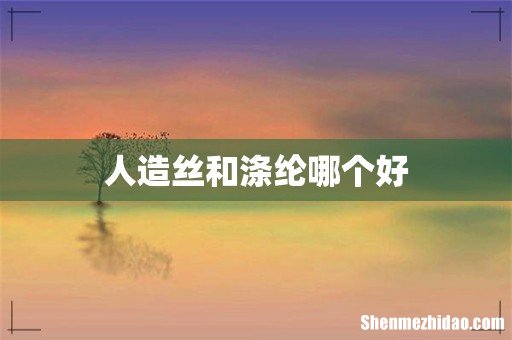 人造丝和涤纶哪个好
