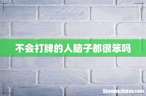 不会打牌的人脑子都很笨吗