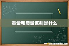 重量和质量区别是什么