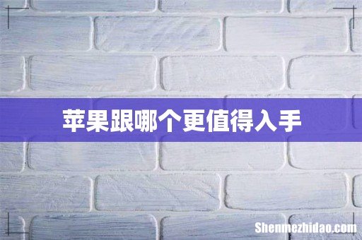 苹果跟哪个更值得入手