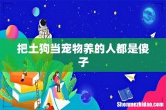 把土狗当宠物养的人都是傻子